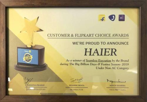 海尔服务在印度：Flipkart授予最佳服务交付奖
