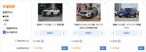 春节“面子车”哈弗F7、荣威RX5 MAX、博越PRO如何选？