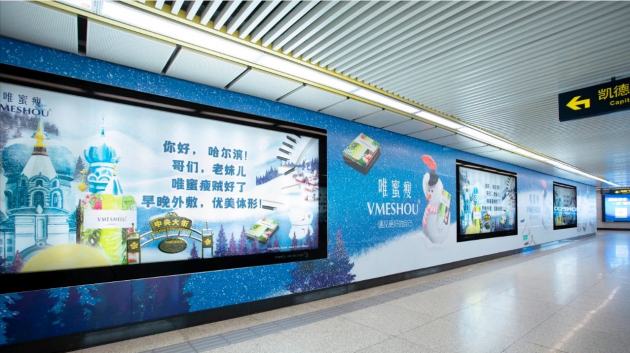 VMESHOU（唯蜜瘦）品牌感知呈现 冰雪王国哈尔滨地铁创意插画正式上线