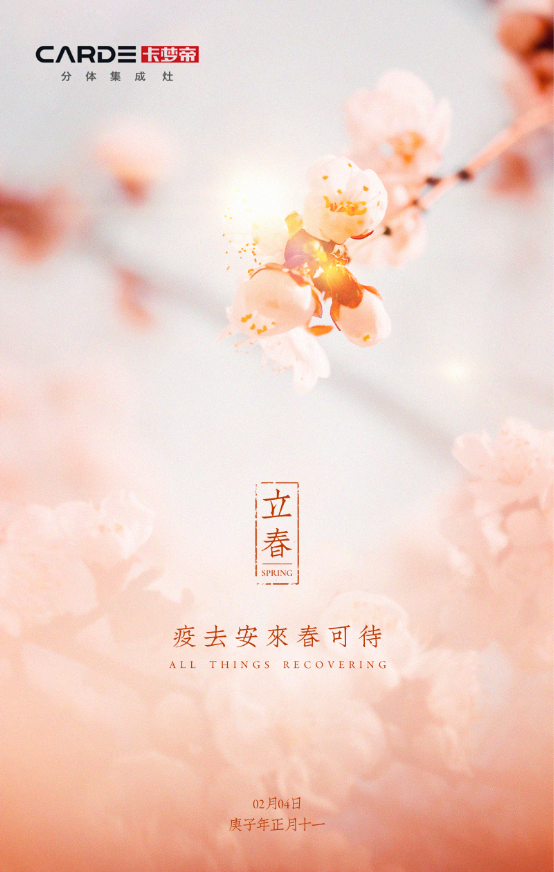 今日立春 卡梦帝分体式集成灶愿春暖花开，曙光到来