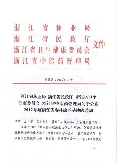 山屿海安吉康养基地入选2019年度浙江省首批森林康养基地