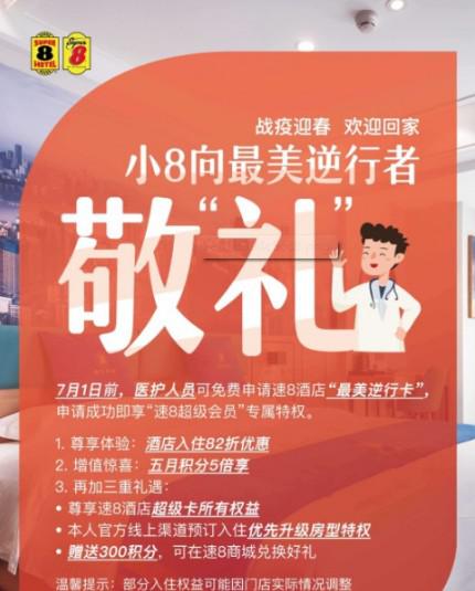 速8酒店:“最美逆行卡”送给最美的人