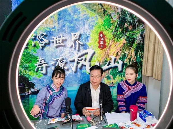 中检集团广西公司总经理黄永成走进直播间，为凤山好物打call！
