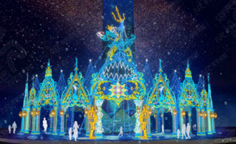 夜空彩虹文旅夜景亮化方案：寻找美人鱼之《梦幻海底城》