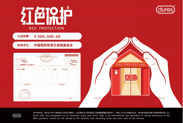 杜蕾斯公益捐赠：红色保护 再向前一步