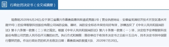 美的集团子公司嘉兴违反消防法 6月份芜湖现死亡事故