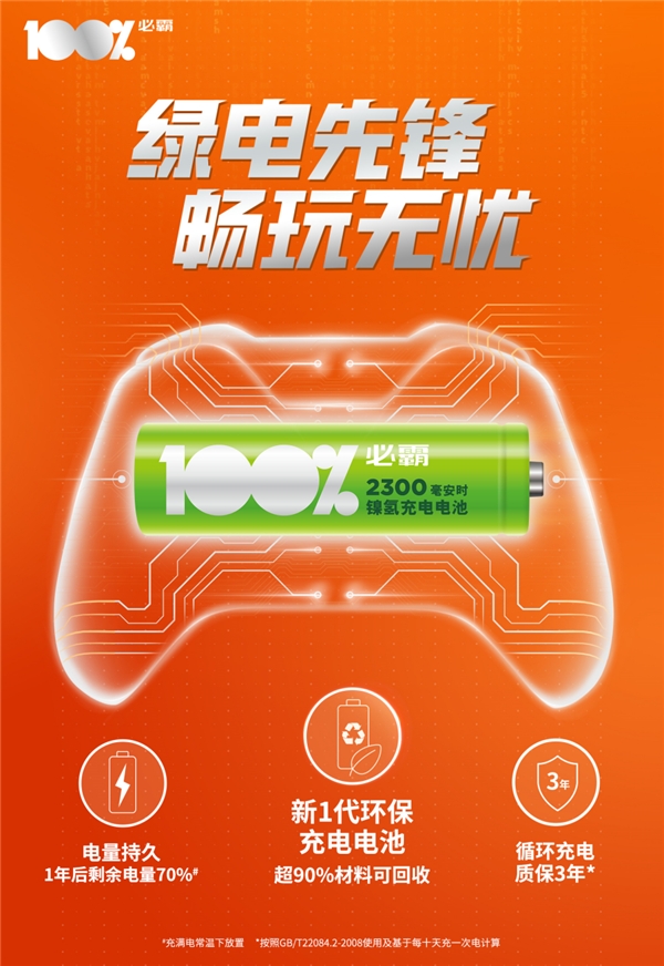 游戏圈高能装备100%必霸电池，陪你春节畅玩不停