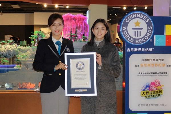吉尼斯世界纪录颁出“最大的拼插式塑料积木三维景观”称号