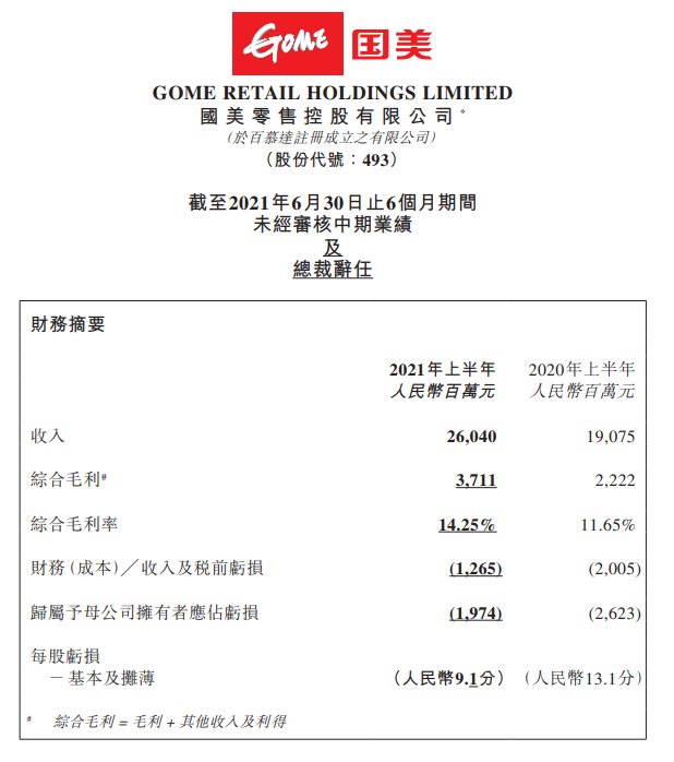 国美2021上半年业绩解读：供应链、物流优势尽显