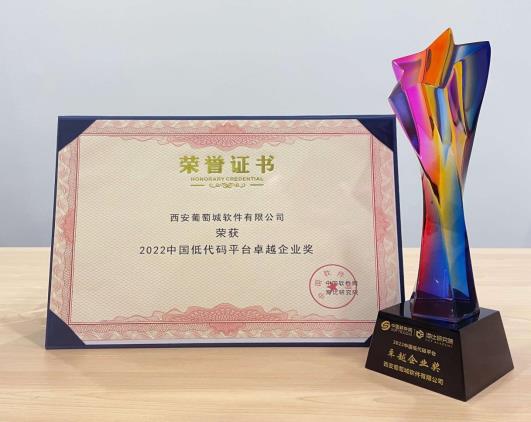 实力认证 ：葡萄城荣获2022中国低代码平台卓越企业奖