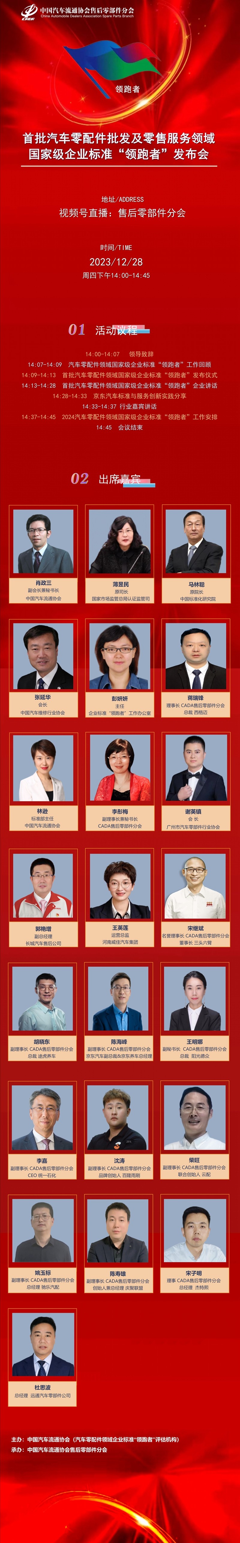 直播预告丨首批汽车零配件批发及零售服务领域国家级企业标准“领跑者”发布会即将召开！