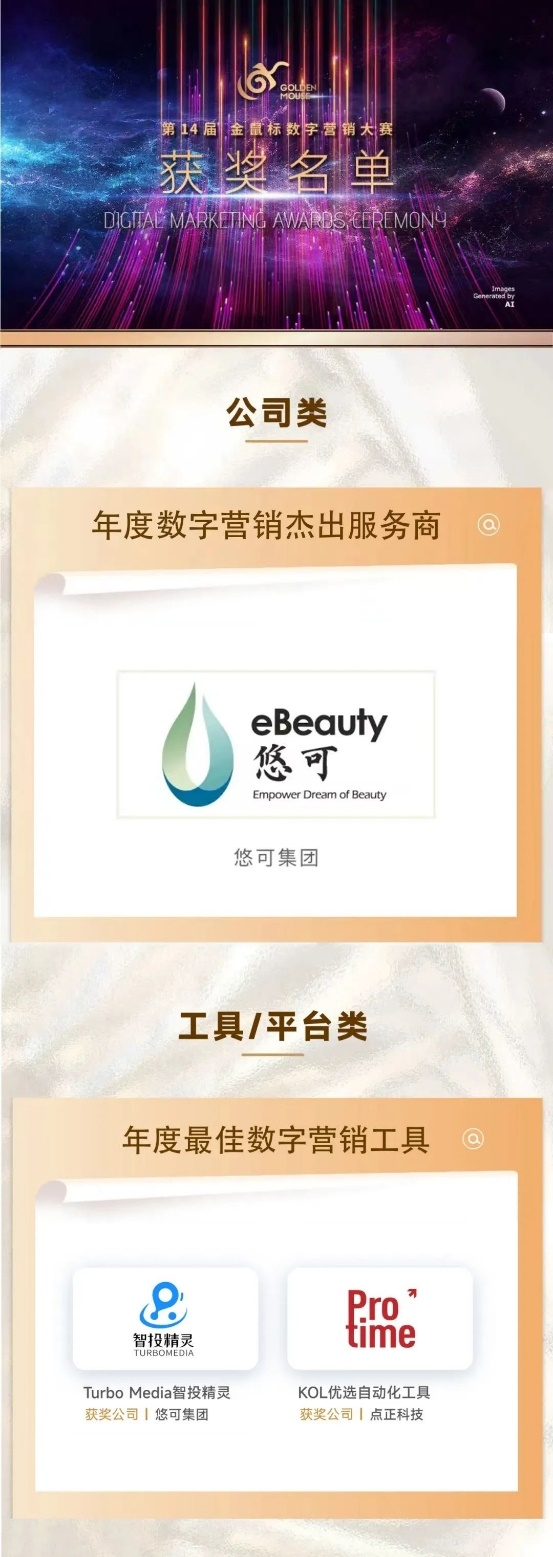 悠可集团再获金鼠标3项大奖，自研营销工具助推全渠道数字营销