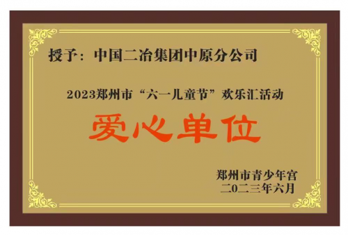 中国二冶集团中原分公司：爱心点亮希望 行动书写担当