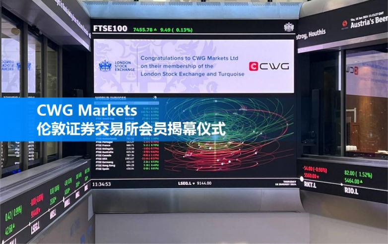 伦敦证券交易所会员揭幕仪式庆祝CWG Markets成为会员