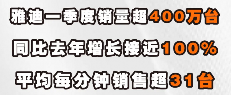 重磅消息：雅迪一季度销量超400万台，同比增长近100%