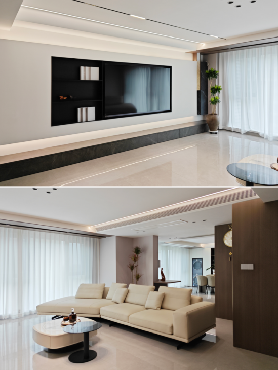 全友家居案例丨129㎡简约风，客餐厅+书房一体好敞亮！