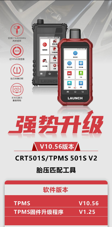 覆盖更多车型！元征TPMS胎压匹配工具软件V10.56版本正式上线
