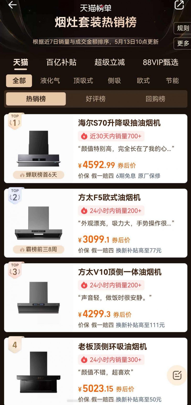 海尔厨电618开门红：Seeker油烟机天猫热卖榜TOP1