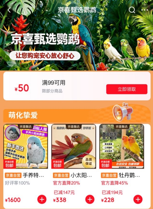 京东京喜发布全行业首个鹦鹉活体交易标准 构建全流程服务保障体系